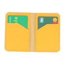 KitenCuir Porte Cartes double Jaune - Fil Jaune