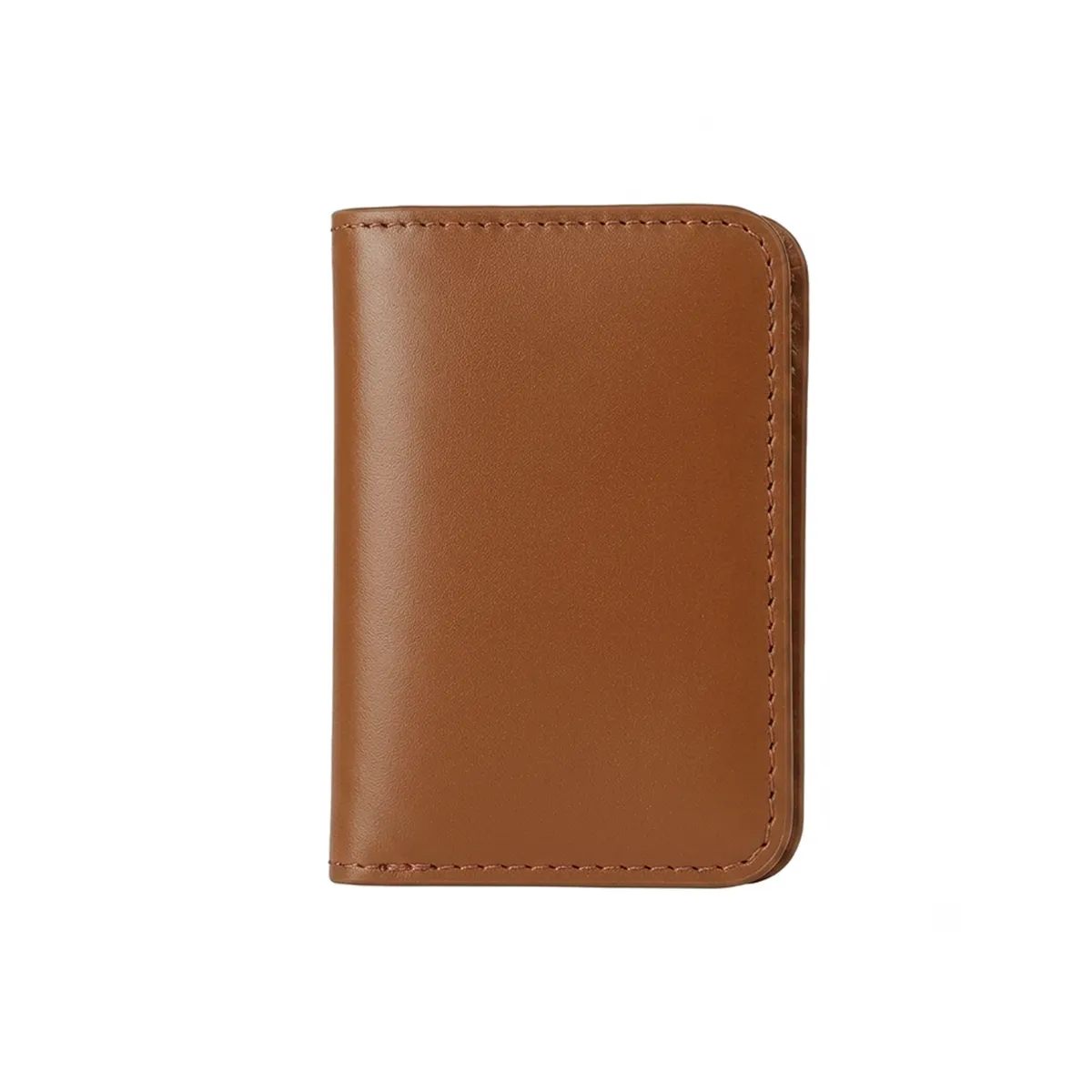 Porte-cartes double en cuir marron. Une bonne idée de cadeau original pour ceux qui souhaitent commencer la couture
