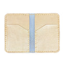 Porte cartes en cuir or - DIY à coudre à la main