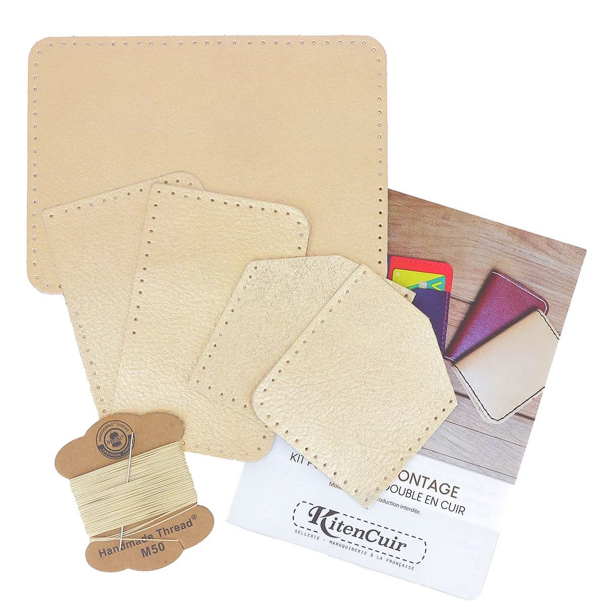 Kit DIY porte-cartes en cuir doré - Niveau débutant