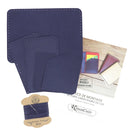 Kit DIY porte-cartes en cuir bleu marine, avec tous le nécessaire pour assembler soi-même le porte-cartes