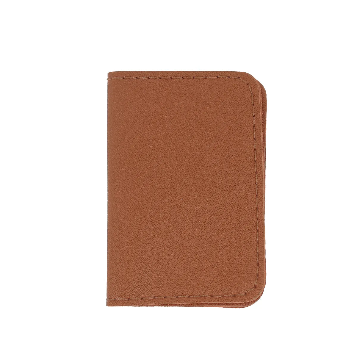 Porte-cartes double en cuir marron clair
