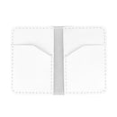 KitenCuir Porte Cartes double Blanc - Fil Blanc