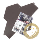 Pochette ENVELOPPE en cuir CHOCOLAT + chaine doré