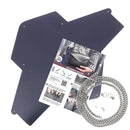 Pochette ENVELOPPE en cuir BLEU MARINE + chaine nicelée