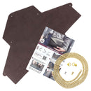 Kit DIY - Pochette ENVELOPPE en croûte de cuir structuré MARRON ACAJOU à personnaliser