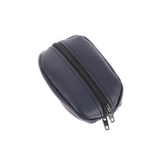 Découpes de cuir pour kit petit porte-monnaie Grain de café bleu marine par Deco Cuir, design élégant et artisanal.
