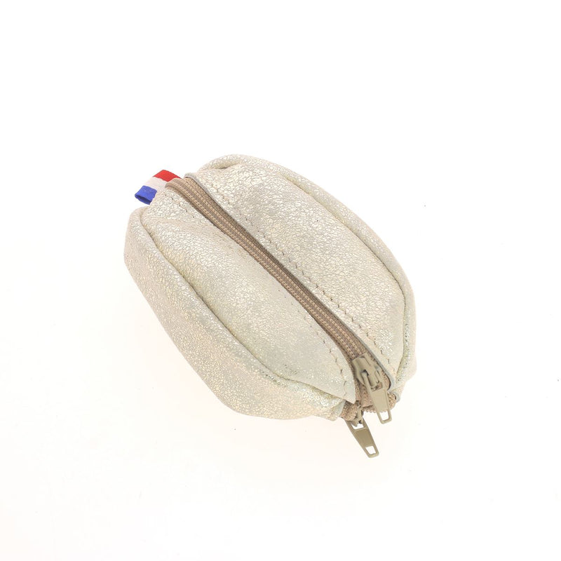 Porte monnaie Grain de café cuir OR / ARGENT