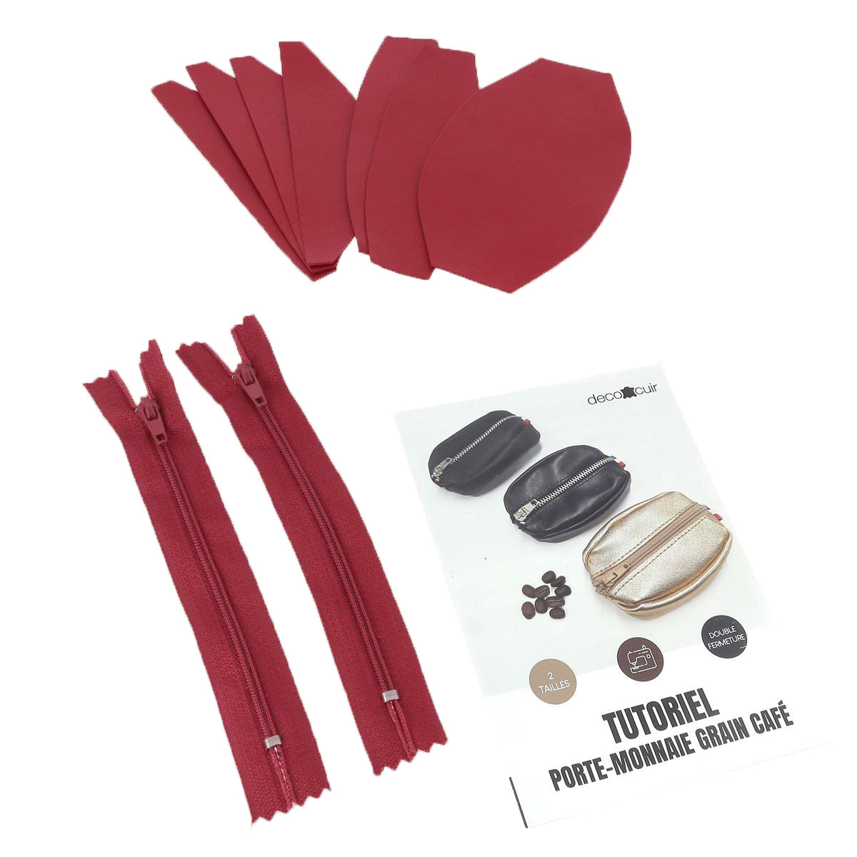 Kit Porte monnaie Grain de café - ROUGE CERISE