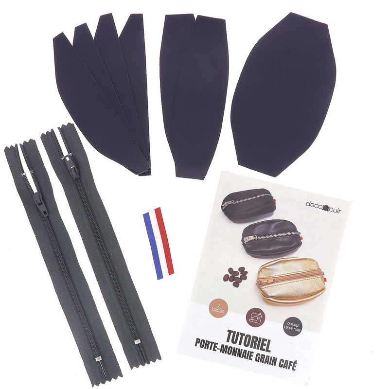 Kit DIY Porte monnaie Grain de café - BLEU MARINE