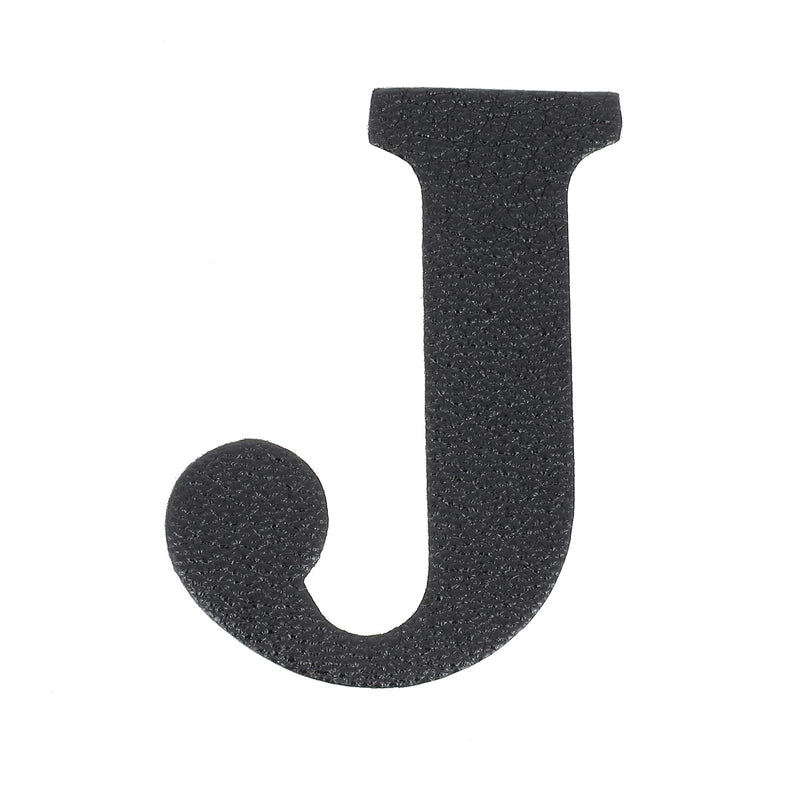 Découpe de lettre de l'Alphabet autocollante en cuir - NOIR J99