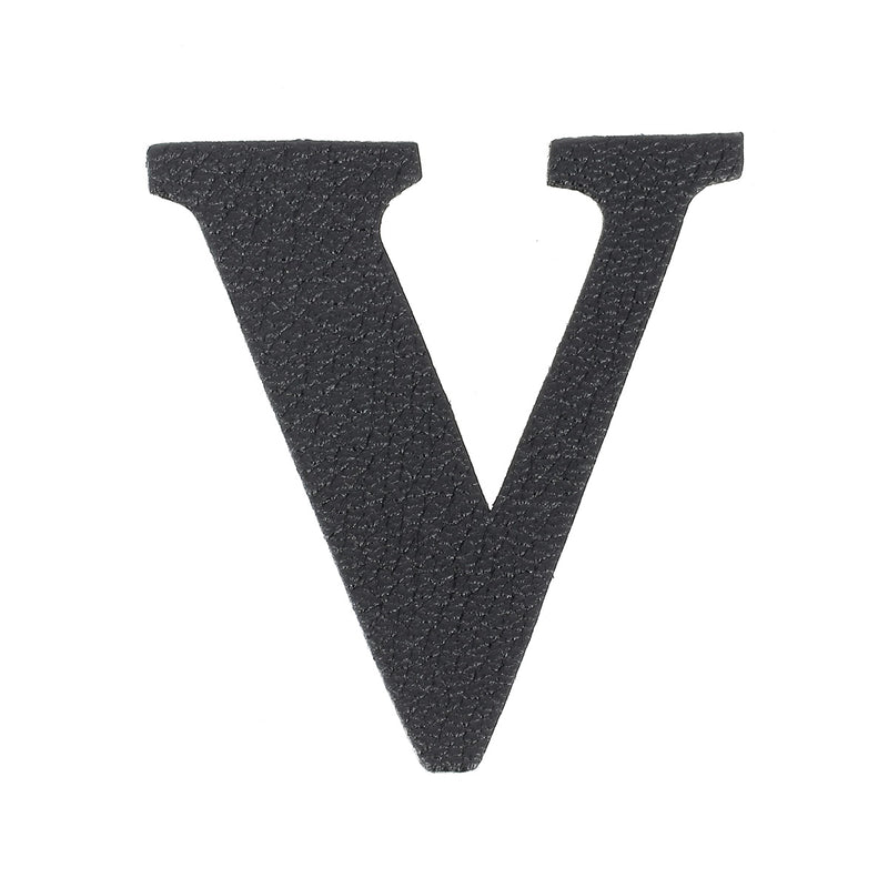 Self Adhesive Leather Alphabet Letter Cutout - BLACK J99