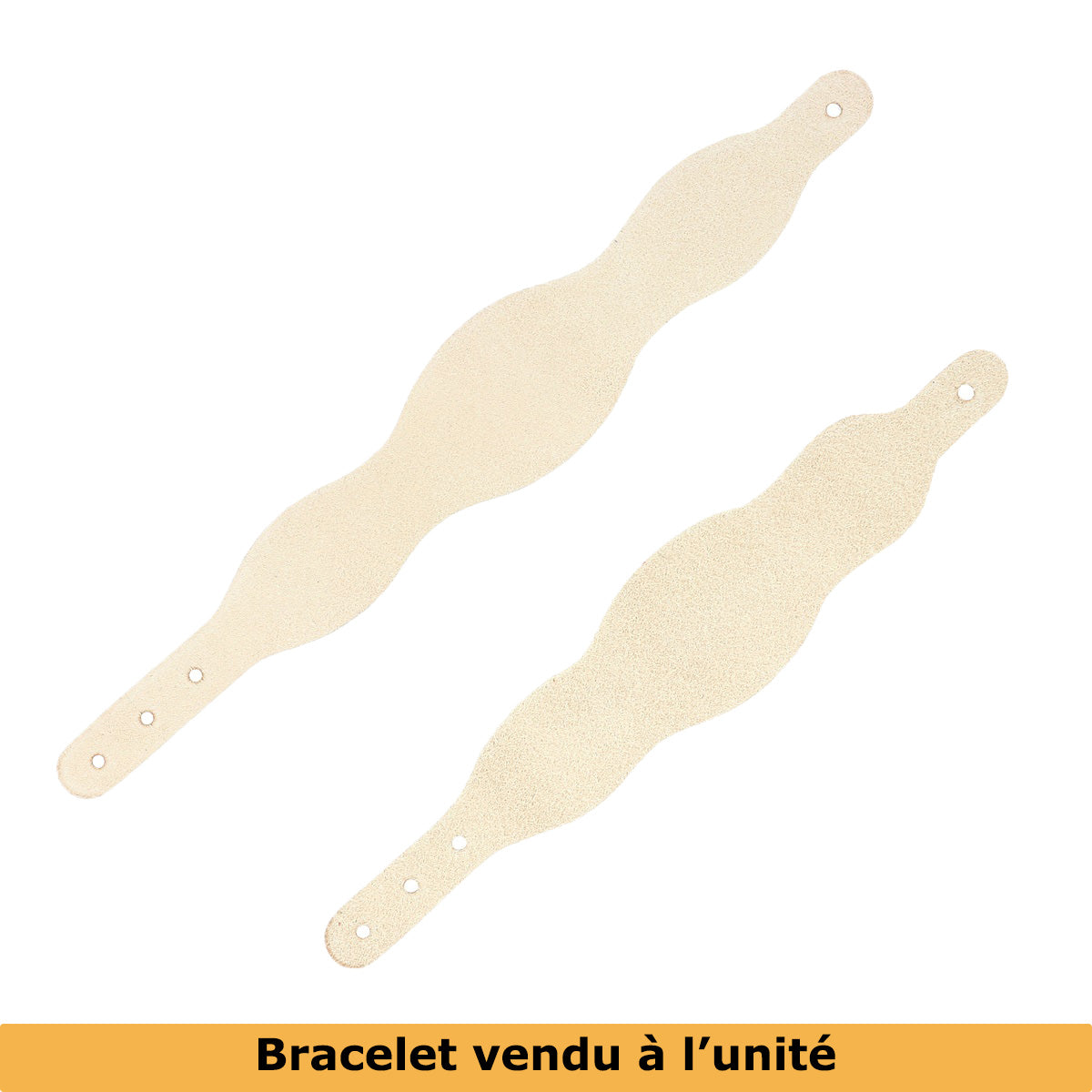 Découpe pour BRACELET en cuir naturel à personnaliser - Taille ADULTE - 3 VAGUES