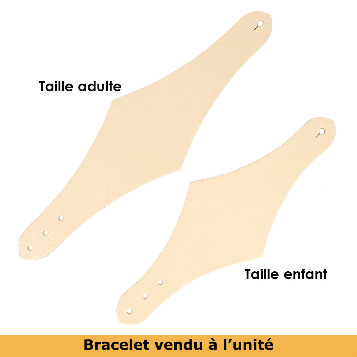Découpe pour BRACELET en cuir naturel à personnaliser - Taille ADULTE - LOSANGE