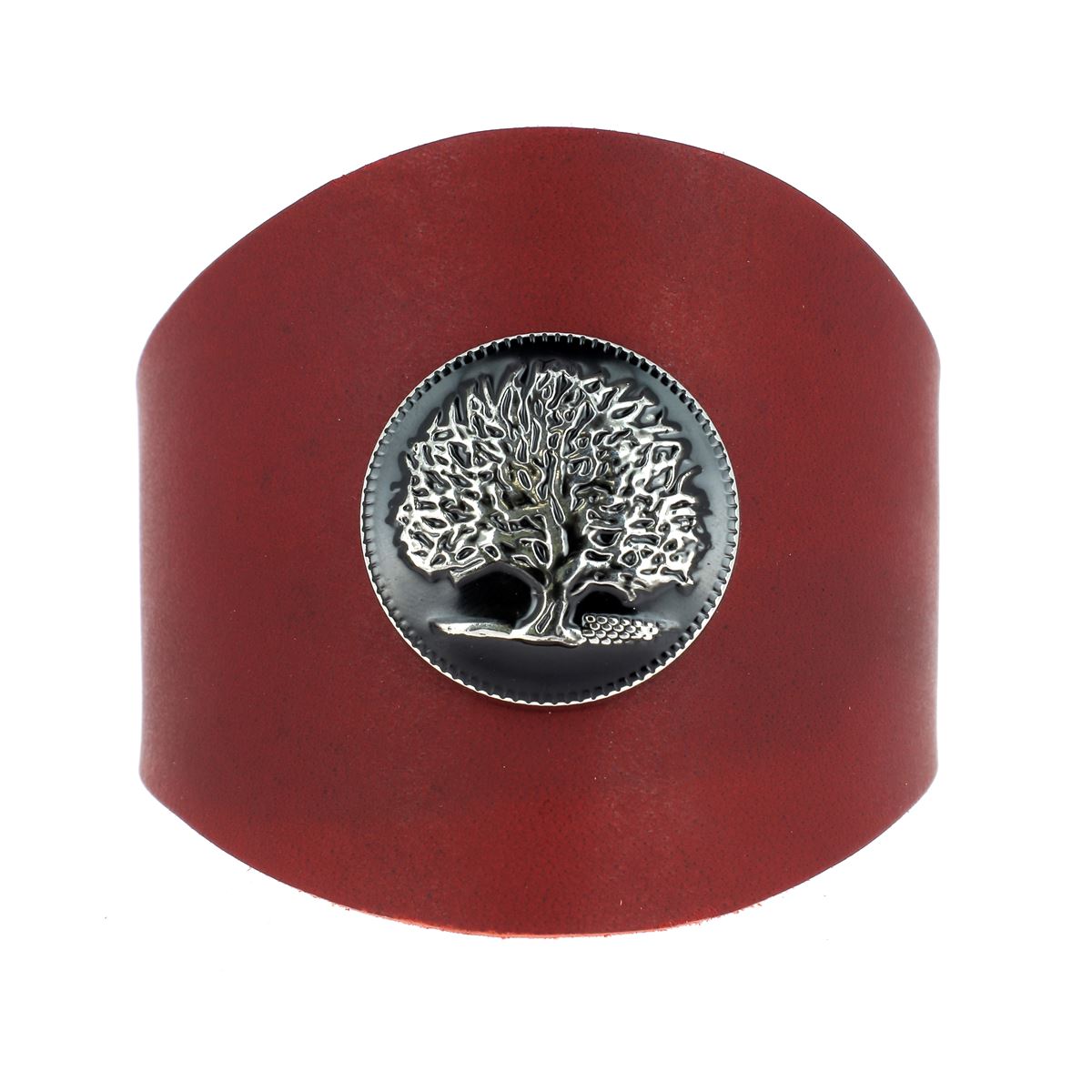 Concho à visser ARBRE - 33mm - Nickelé et noir - Deco Cuir