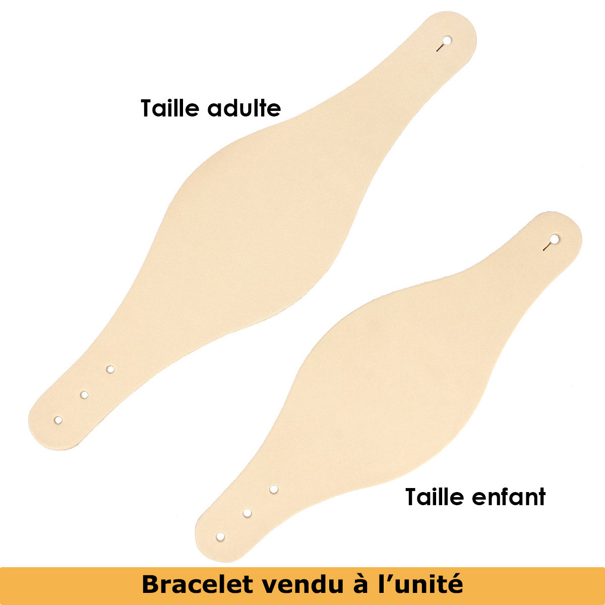 Découpe pour BRACELET en cuir naturel à personnaliser - Taille ADULTE - OVALE