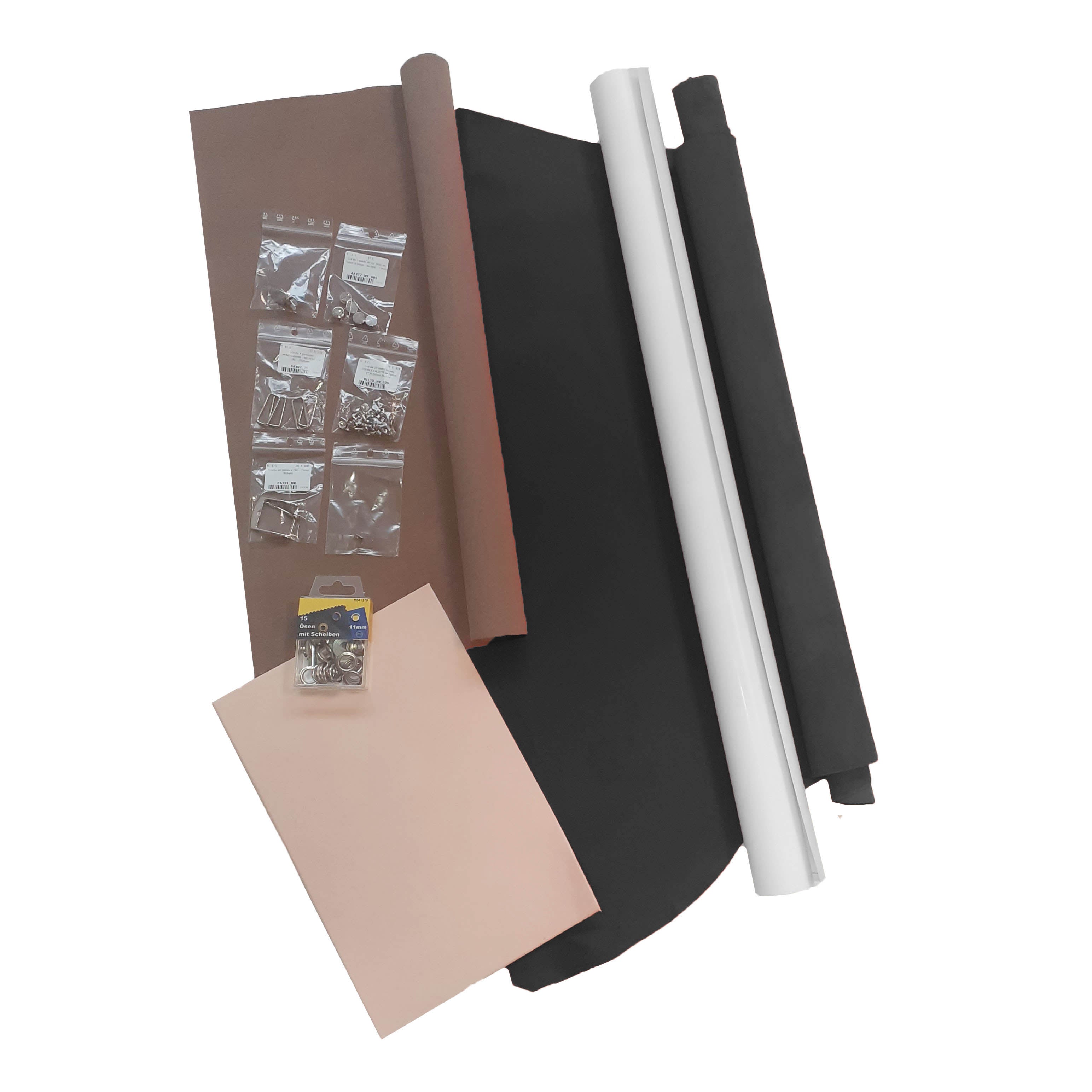 Kit DIY - Sac seau en cuir à coudre à la machine - NOIR - Deco Cuir