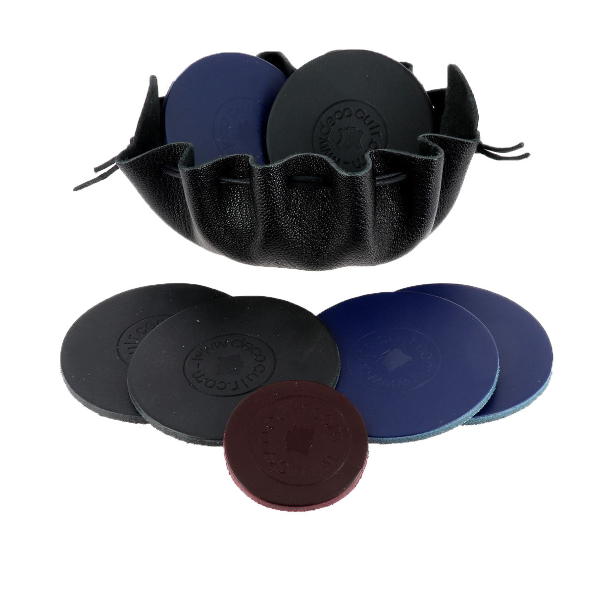 Jeu de 6 palets d'intérieur en cuir - Deco Cuir