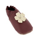 Kit DIY Chaussons en cuir pour bébé avec Fleur - BORDEAUX