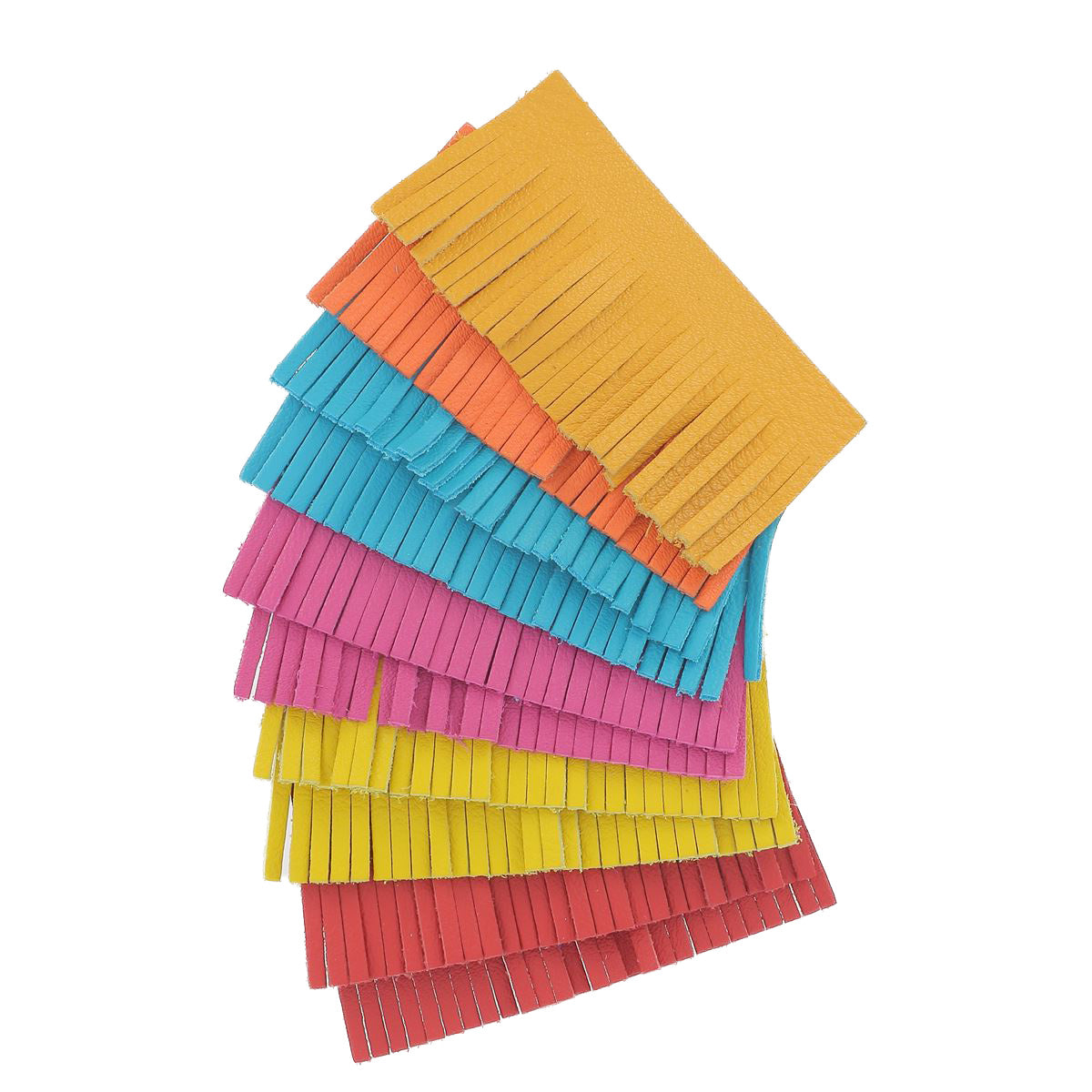 Lot de 10 découpes POMPONS pour porte-clés en cuir SWEET 2 - Couleurs vives - Deco Cuir