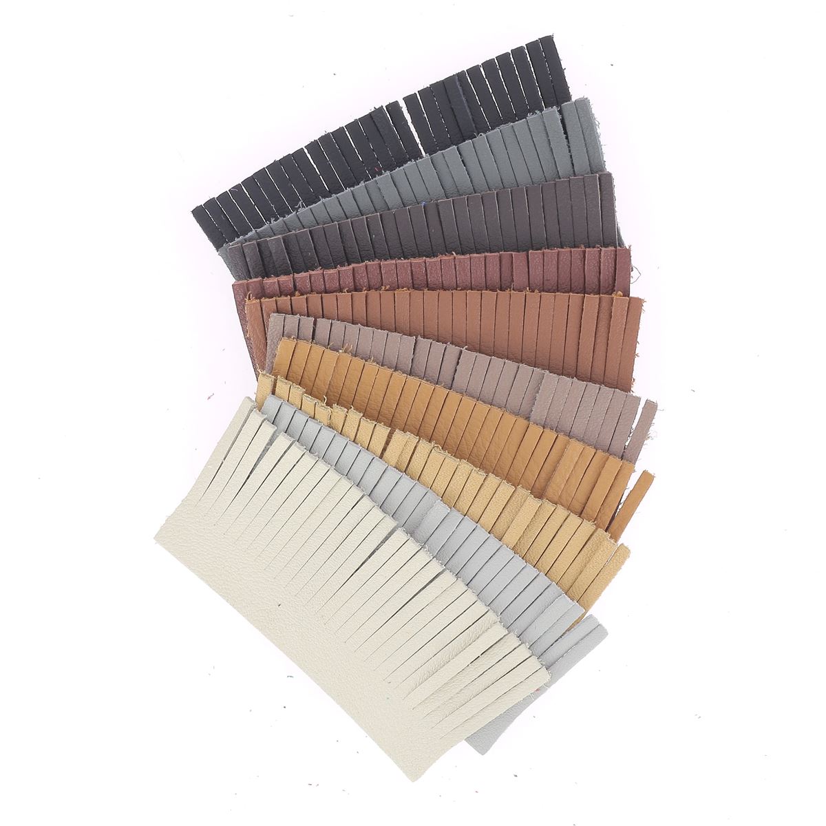 Lot de 10 découpes POMPONS pour porte-clés en cuir SWEET 2 - Couleurs d'automnes - Deco Cuir