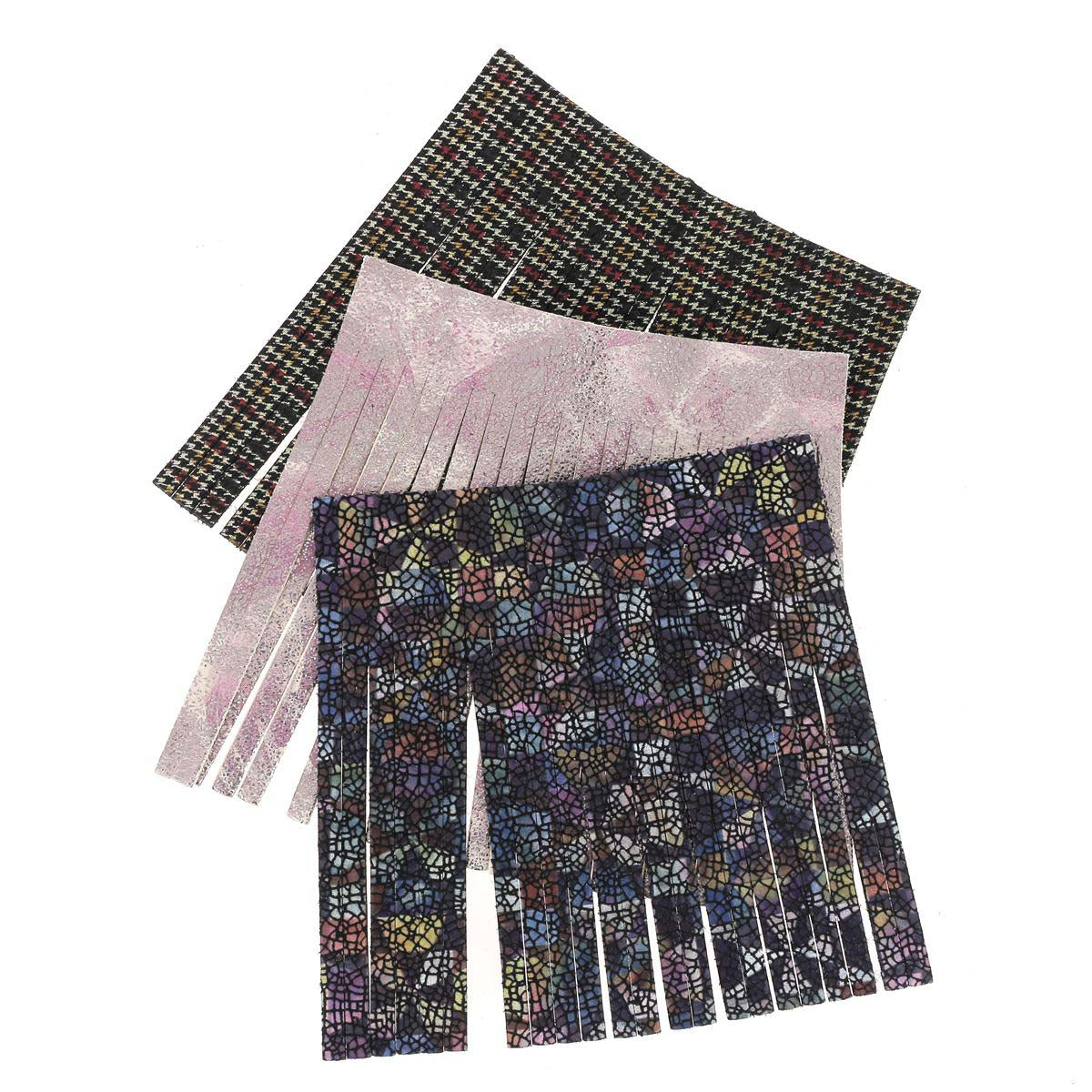 Lot de 3 découpes grands POMPONS pour porte-clés en cuir FANTAISIE