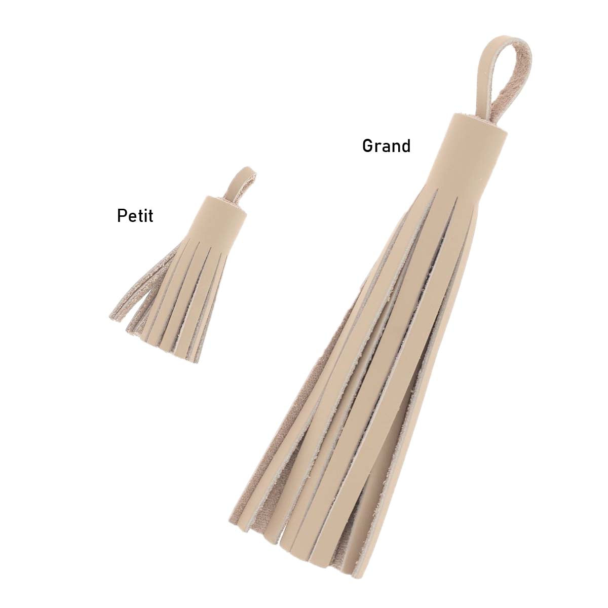 Découpe POMPON pour porte-clés en cuir TAUPE R12