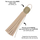 Découpe POMPON pour porte-clés en cuir TAUPE R12