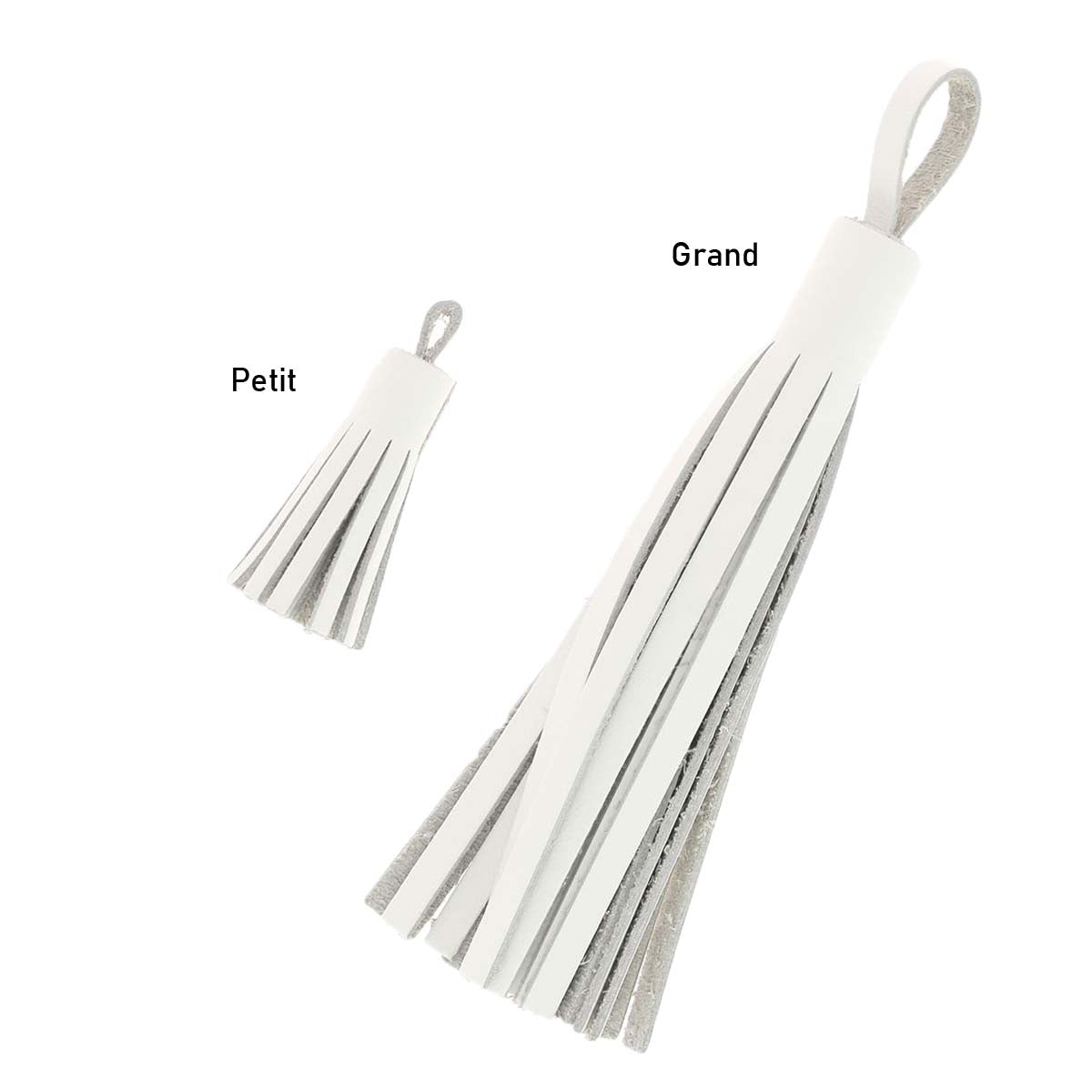 Découpe POMPON pour porte-clés en cuir BLANC R15