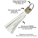 Découpe POMPON pour porte-clés en cuir BLANC R15