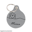 Découpe Médaillon pour porte clés en cuir - GRIS