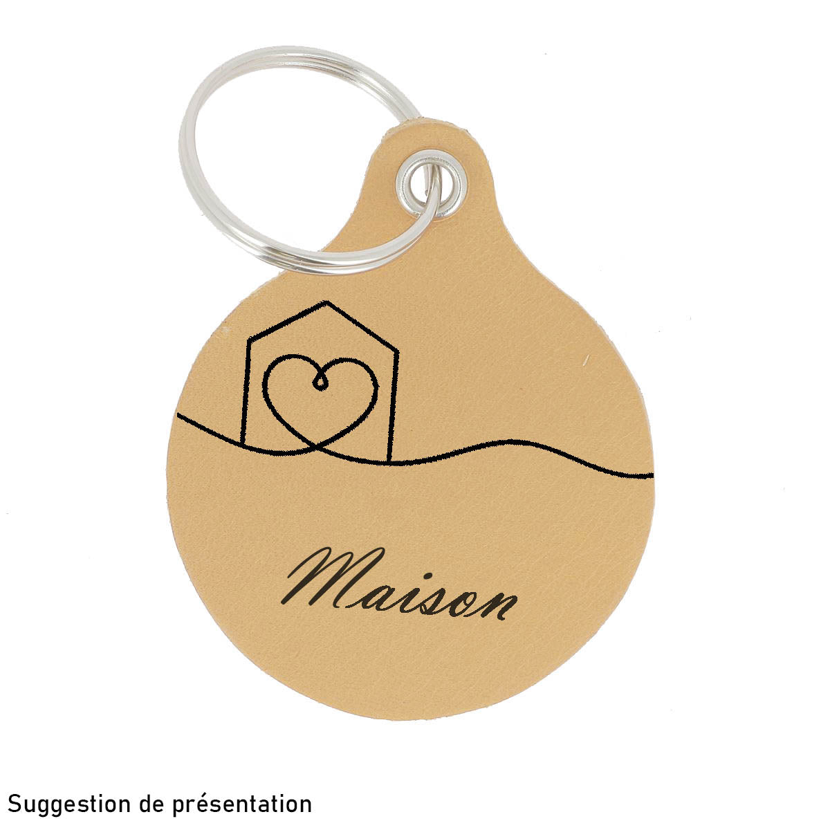 Découpe Médaillon pour porte clés en cuir - MIEL