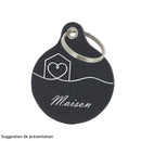 Découpe Médaillon pour porte clés en cuir - NOIR