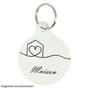 Découpe MÉDAILLON pour porte clés en cuir blanc