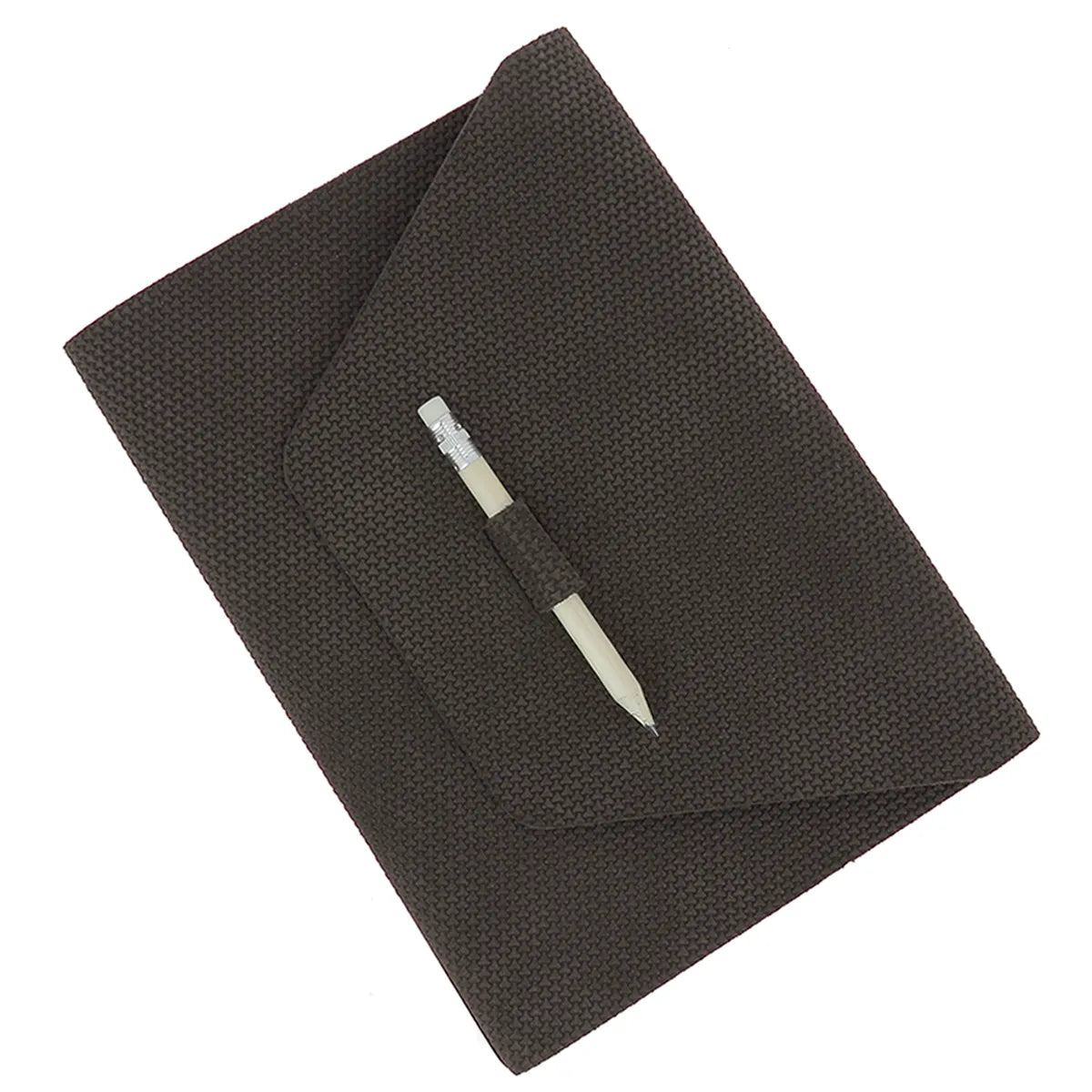 Kit DIY - Protège carnet A5 en croûte de cuir tressé gris anthracite M19 | Deco cuir