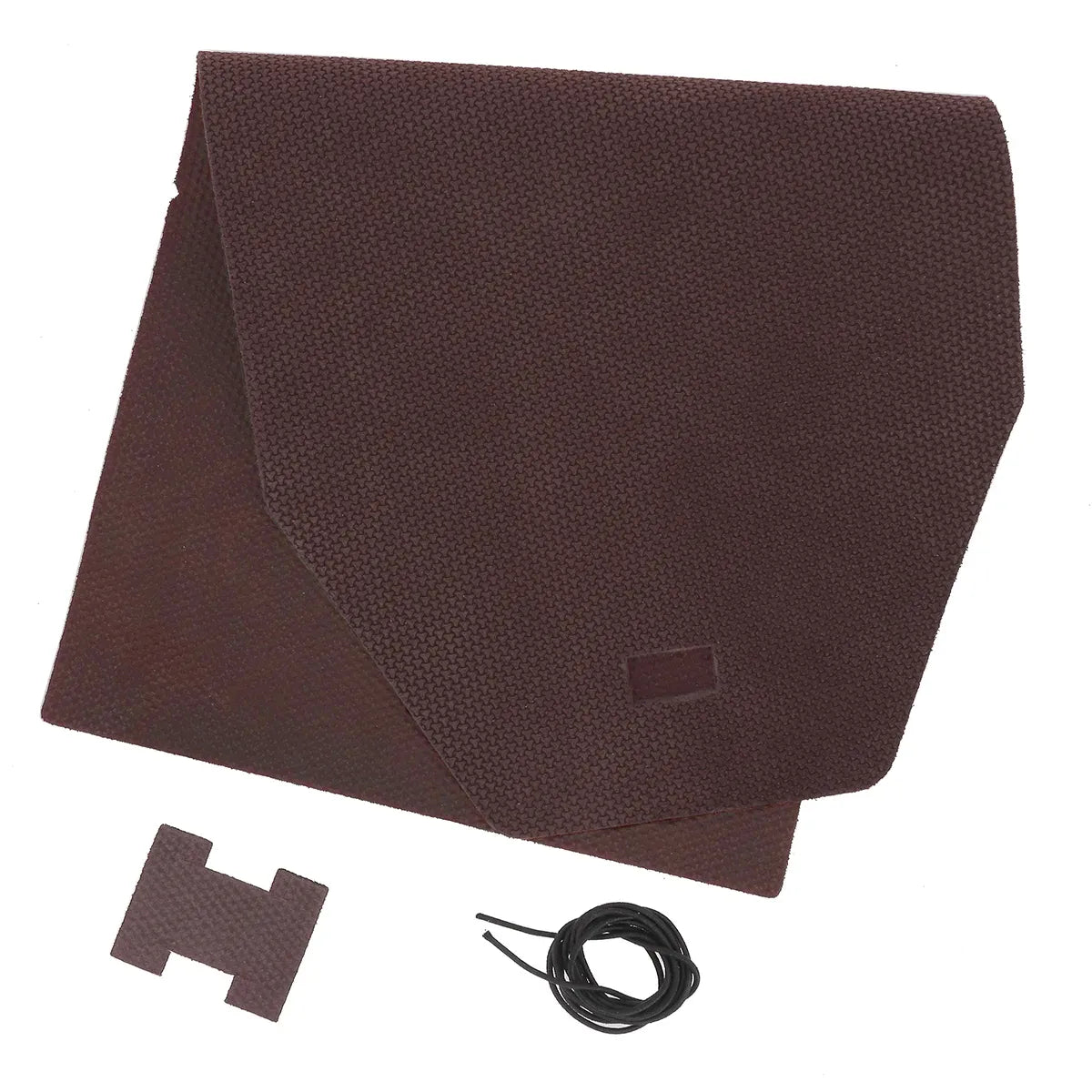 Kit DIY - Protège carnet 45x22cm en croûte de cuir tressé Marron bourgogne M20 | Deco cuir