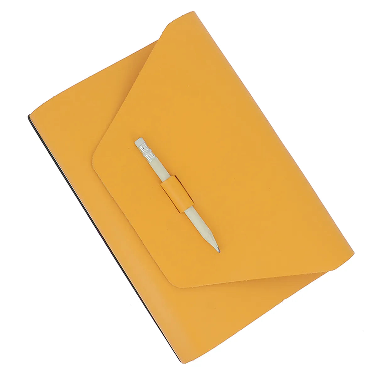 Kit DIY - Protège carnet A5 en cuir lisse Jaune moutarde O35 | Deco cuir