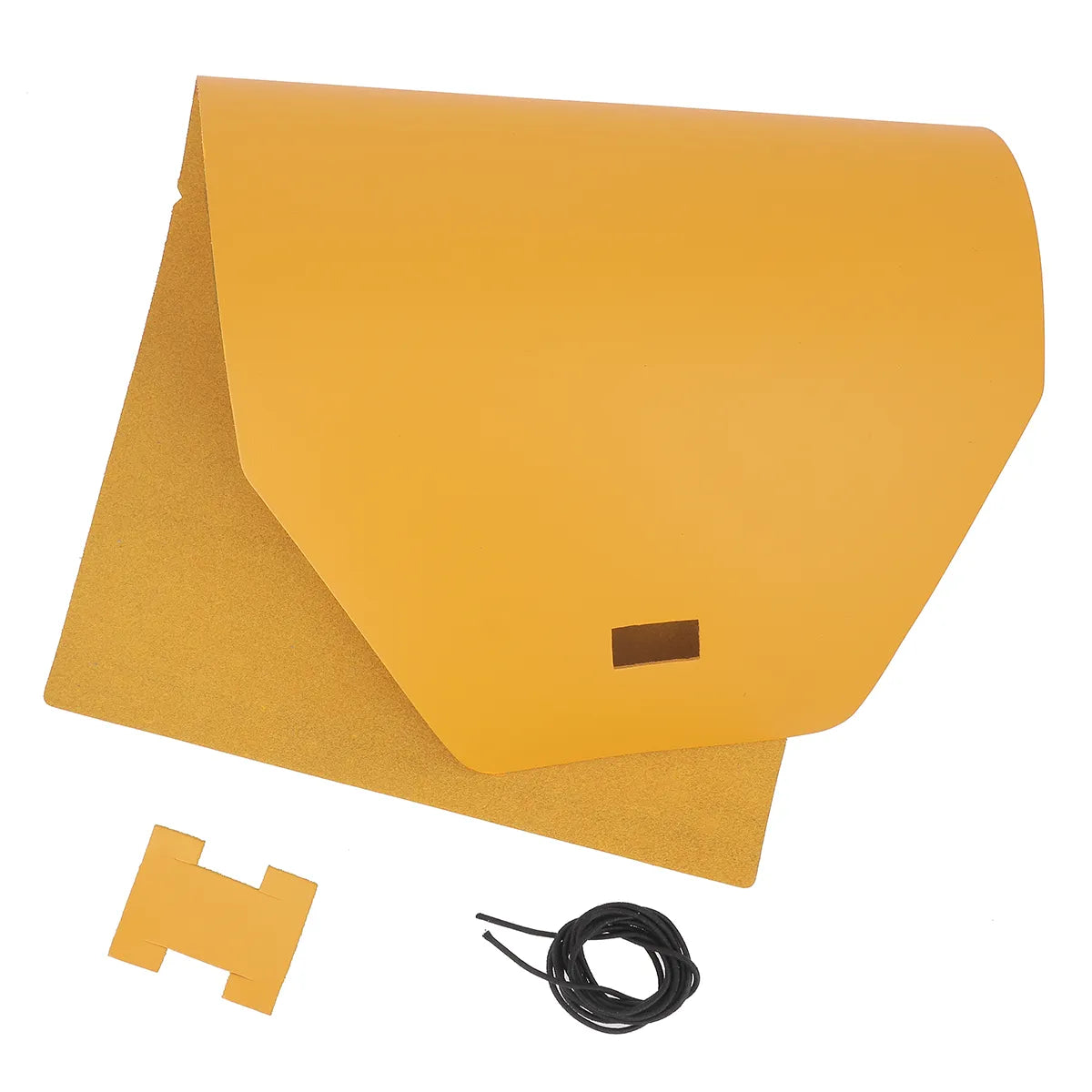 Kit DIY - Protège carnet A5 en cuir lisse Jaune moutarde O35 | Deco cuir