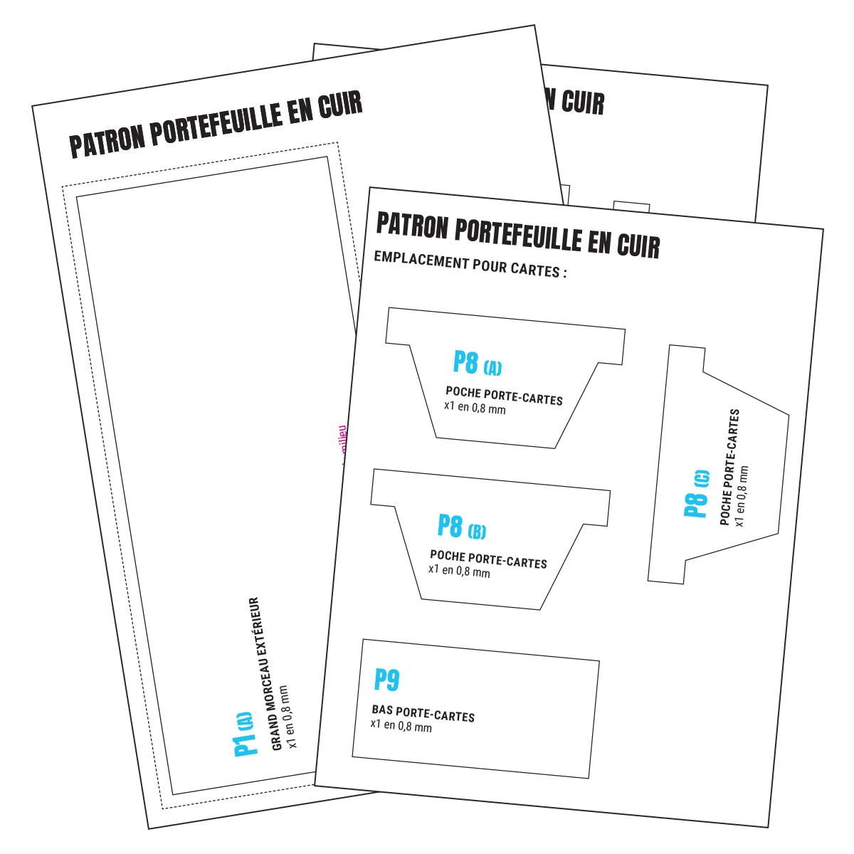 Patron portefeuille en cuir