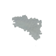 Découpe de cuir pour porte-clés en forme de carte de Bretagne, gris, fabriquée par Deco Cuir, illustration détaillée.