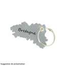 Découpe CARTE DE BRETAGNE pour porte clés en cuir - GRIS