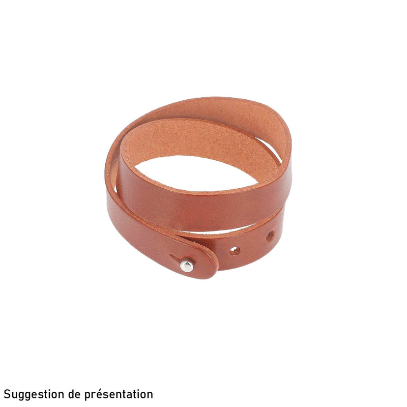 Découpe pour BRACELET double en cuir SAUVAGE à personnaliser - taille ADULTE 44 x 1,5 cm