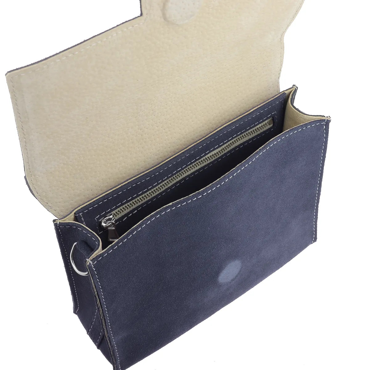 Intérieur du sac bandoulière Roma en croûte de cuir 