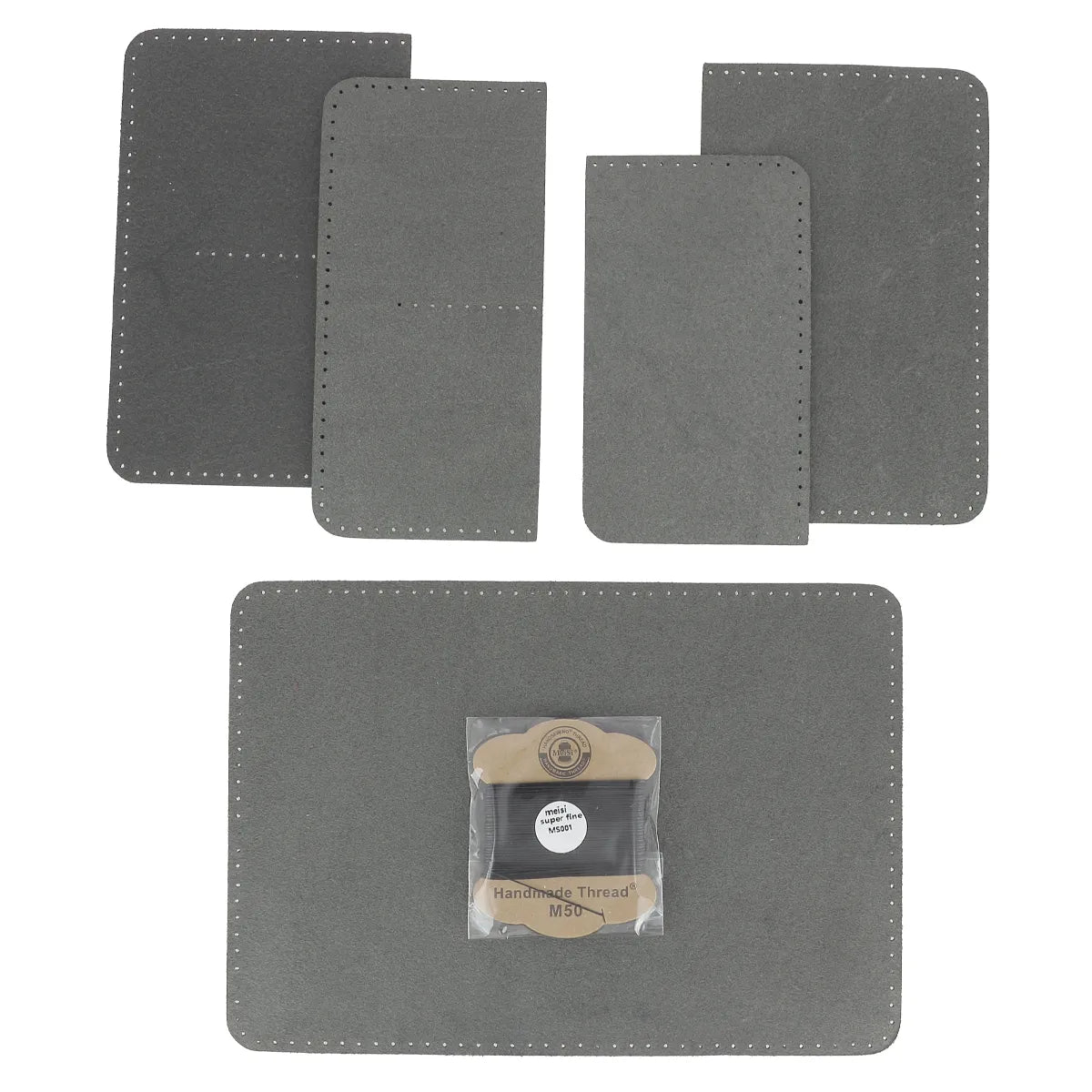 Kit porte passeport cuir  noir tannage végétal