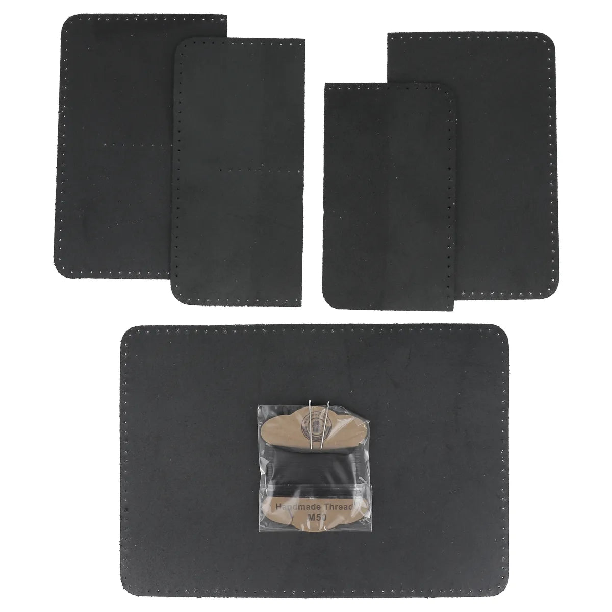 Kit porte passeport en cuir noir à faire soi-même