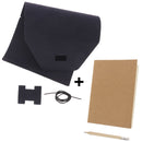 Kit DIY Protège carnet en cuir velours bleu nuit + carnet A6 + crayon à papier