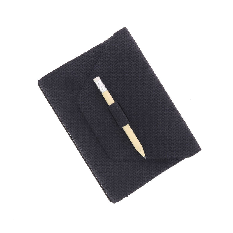 Protège cahier cuir velours bleu nuit A6