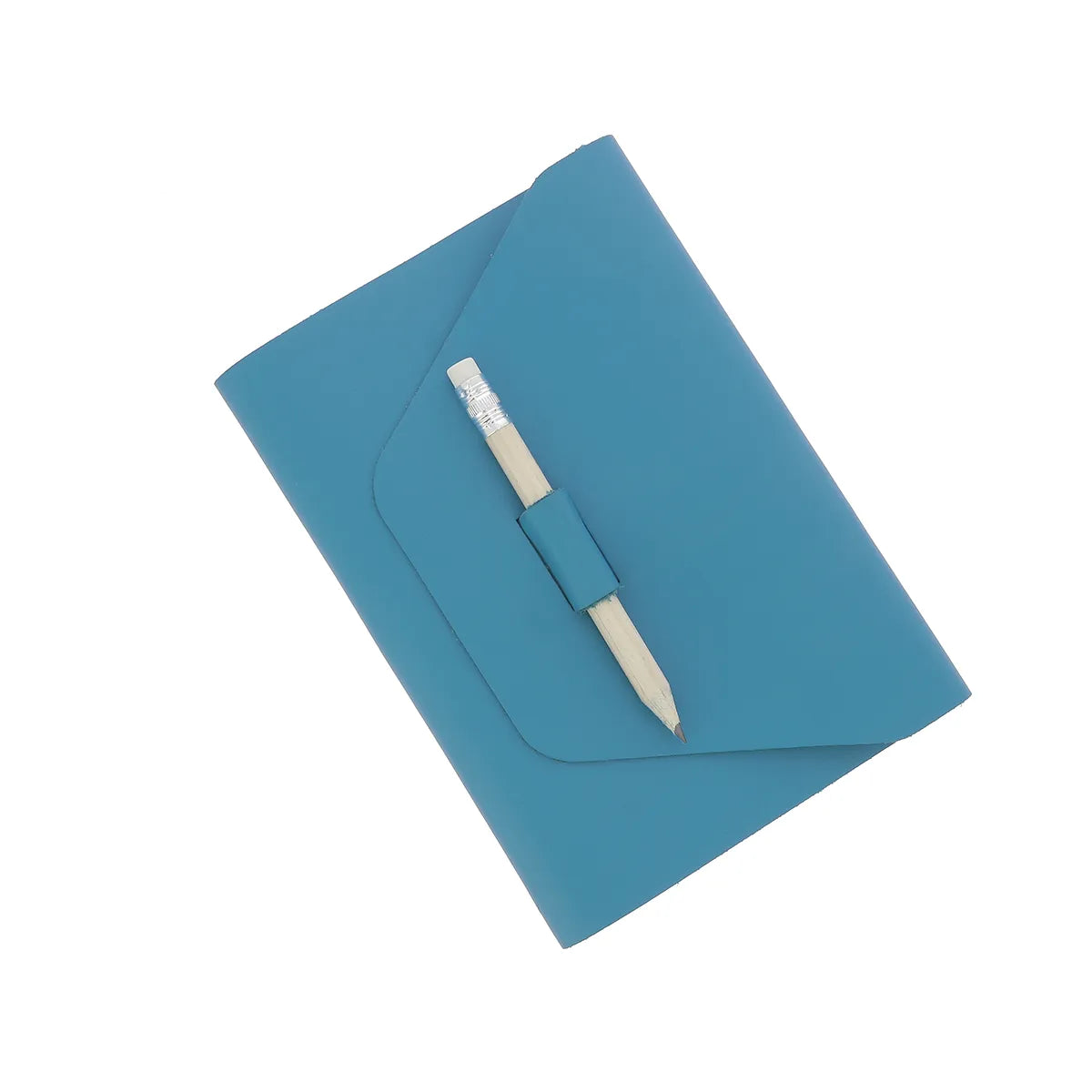 Protège cahier cuir bleu atoll A6
