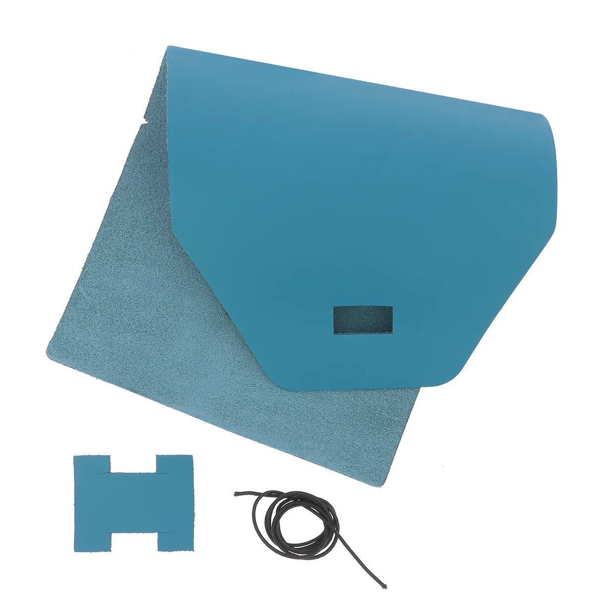 Protège cahier cuir bleu atoll A6