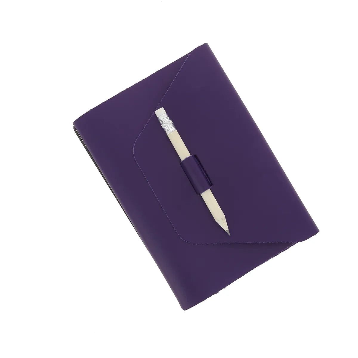 Protège cahier cuir violet A6